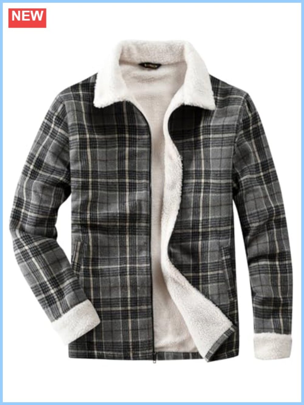 Women's Sherpa Lined Flannel Fleece Jacket Full Zip Plaid Coat
